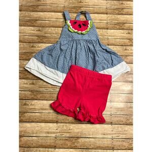 Ric Rac & Ruffles Watermelon Ruffled Short Set 4T